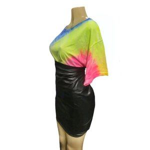 Cute Summer Custom Neon Tie Dye Oversized T-Shirt